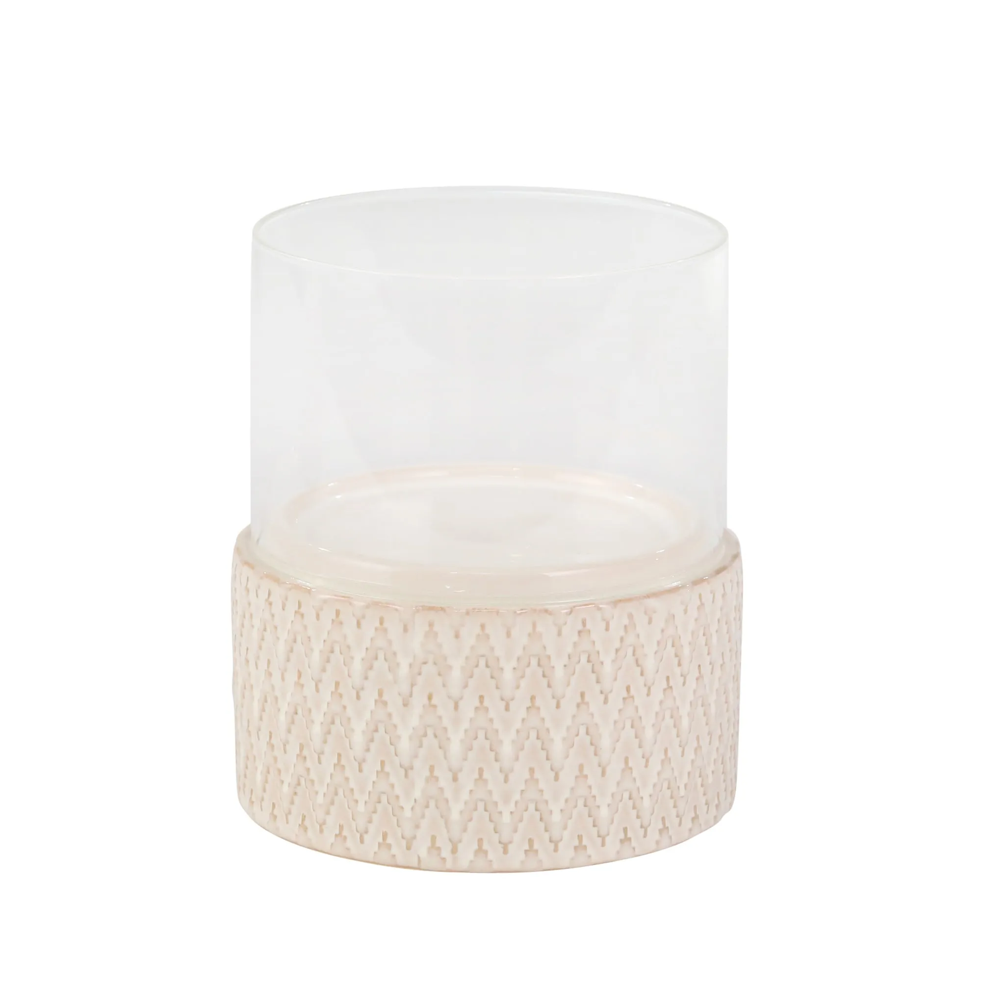 Ceramic /Glass 10" Pillar Holder, Chevron