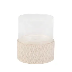 Ceramic /Glass 10" Pillar Holder, Chevron