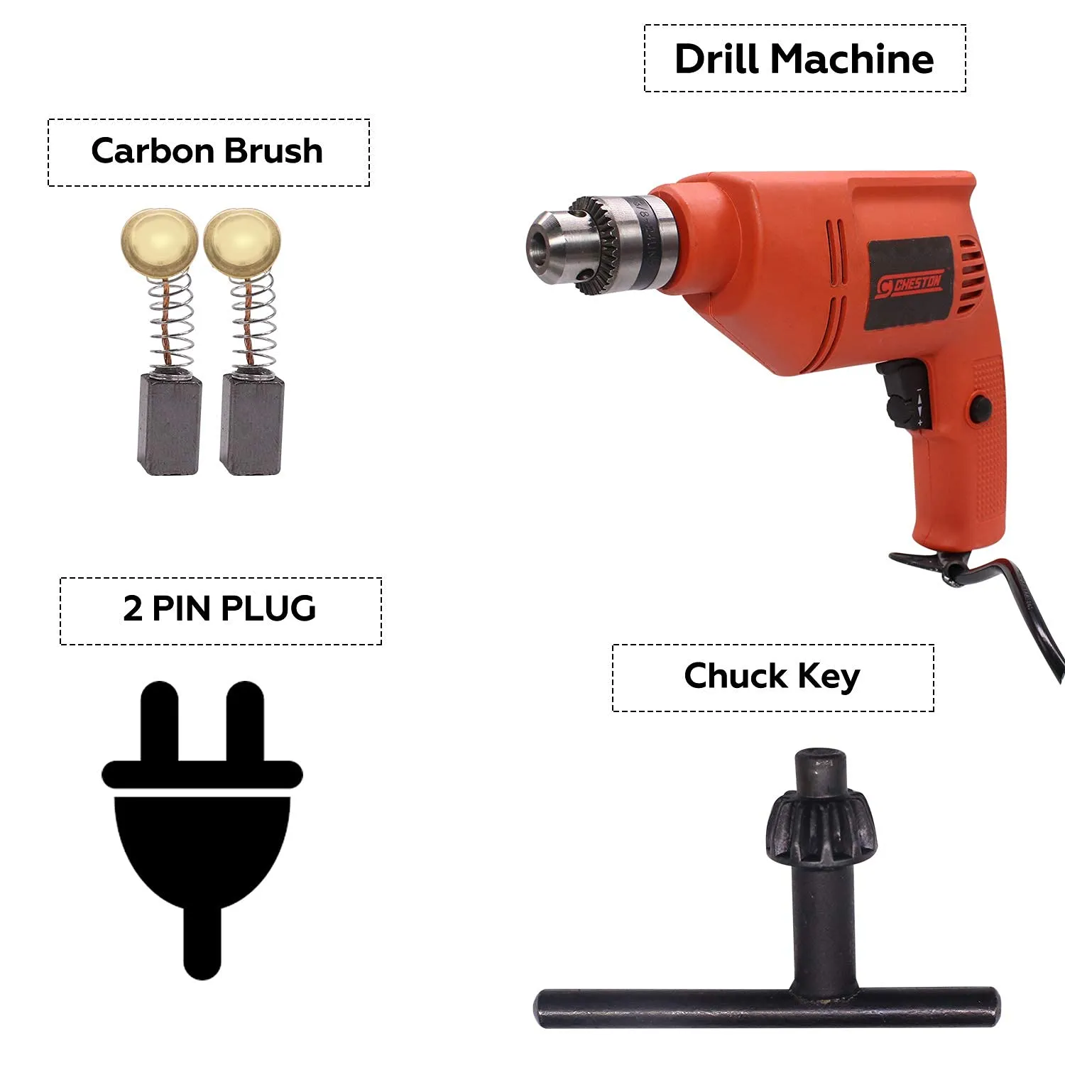 Cheston 10 mm Drill Machine Set 400W | Variable Speed & Reverse & Forward function | 10mm Chuck   850W 4-Inch Angle Grinder for Polishing Cutting Grinding Works on Metal Wood Wall