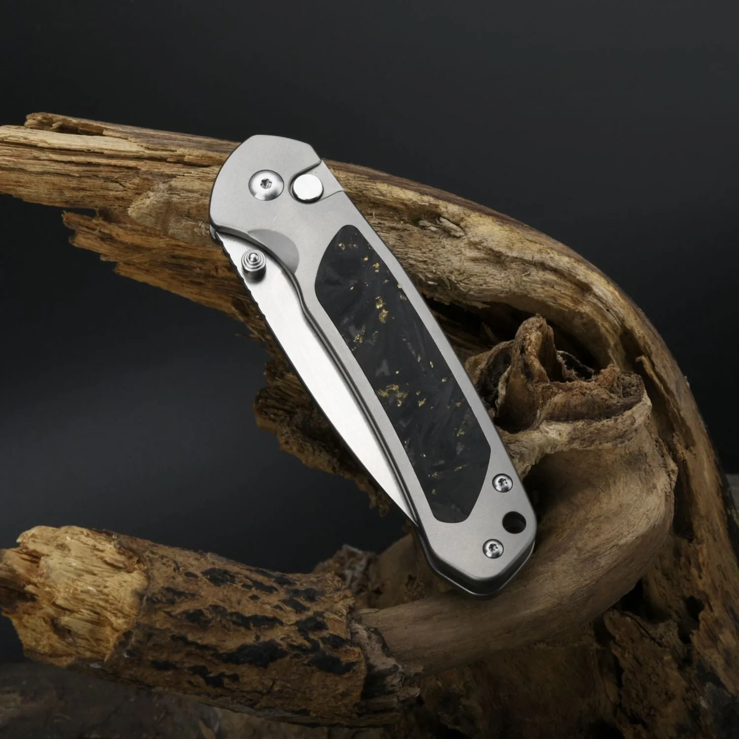 CJRB Pyrite J1925T-GCF CPM S90v Blade Titanium Handle Folding Knives(Limited Edition)