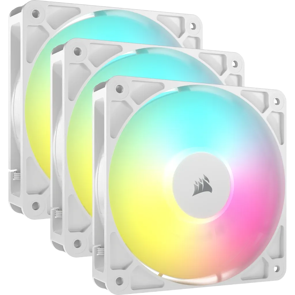 Corsair RS120 ARGB White 120mm PWM PC Case Fan Triple Fan Pack (3件裝) (CO-9050185-WW)