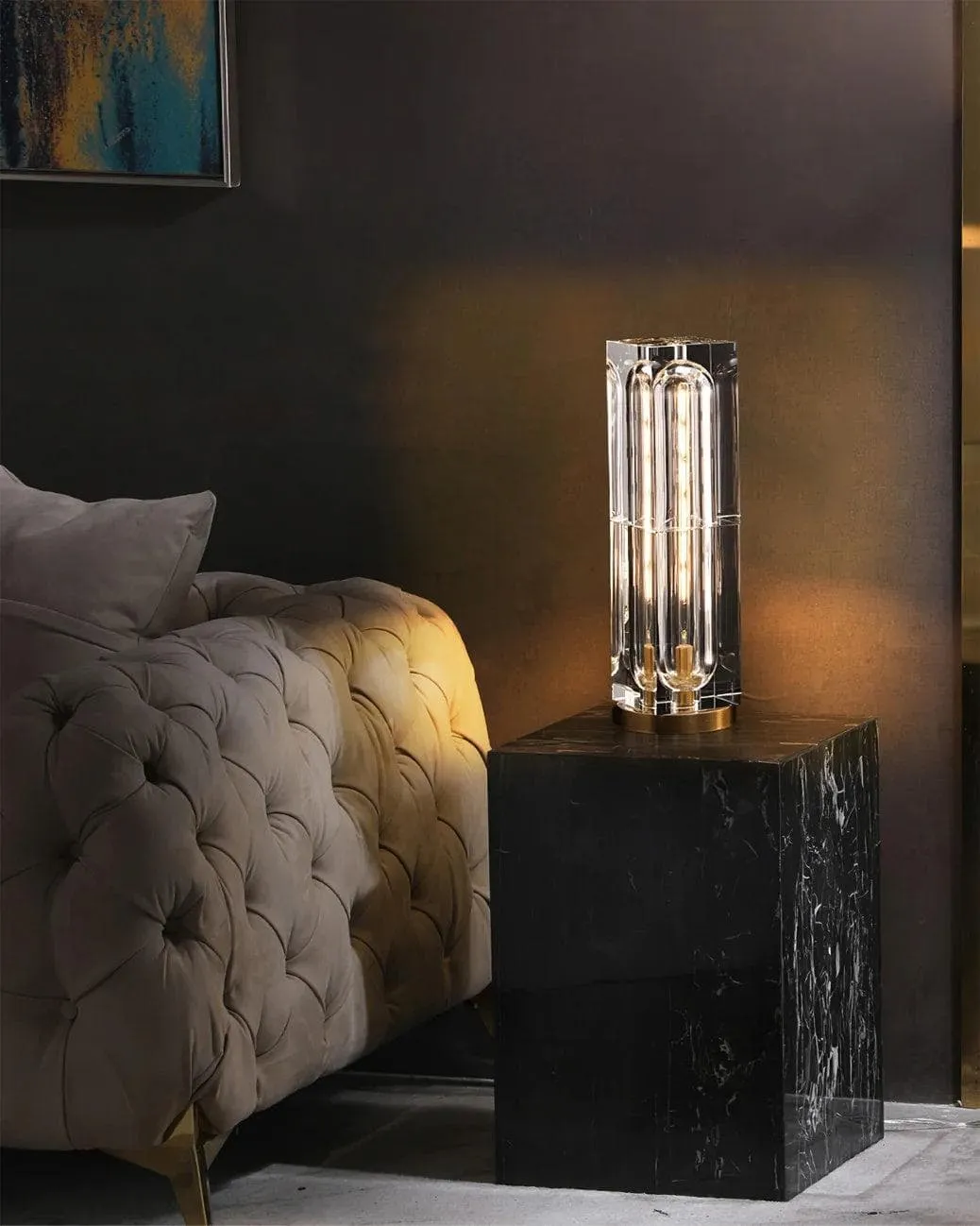 Crystal Cube Table Lamp