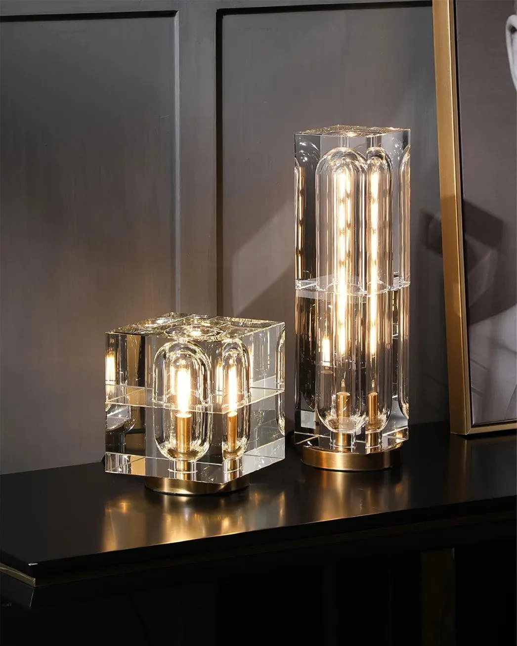 Crystal Cube Table Lamp