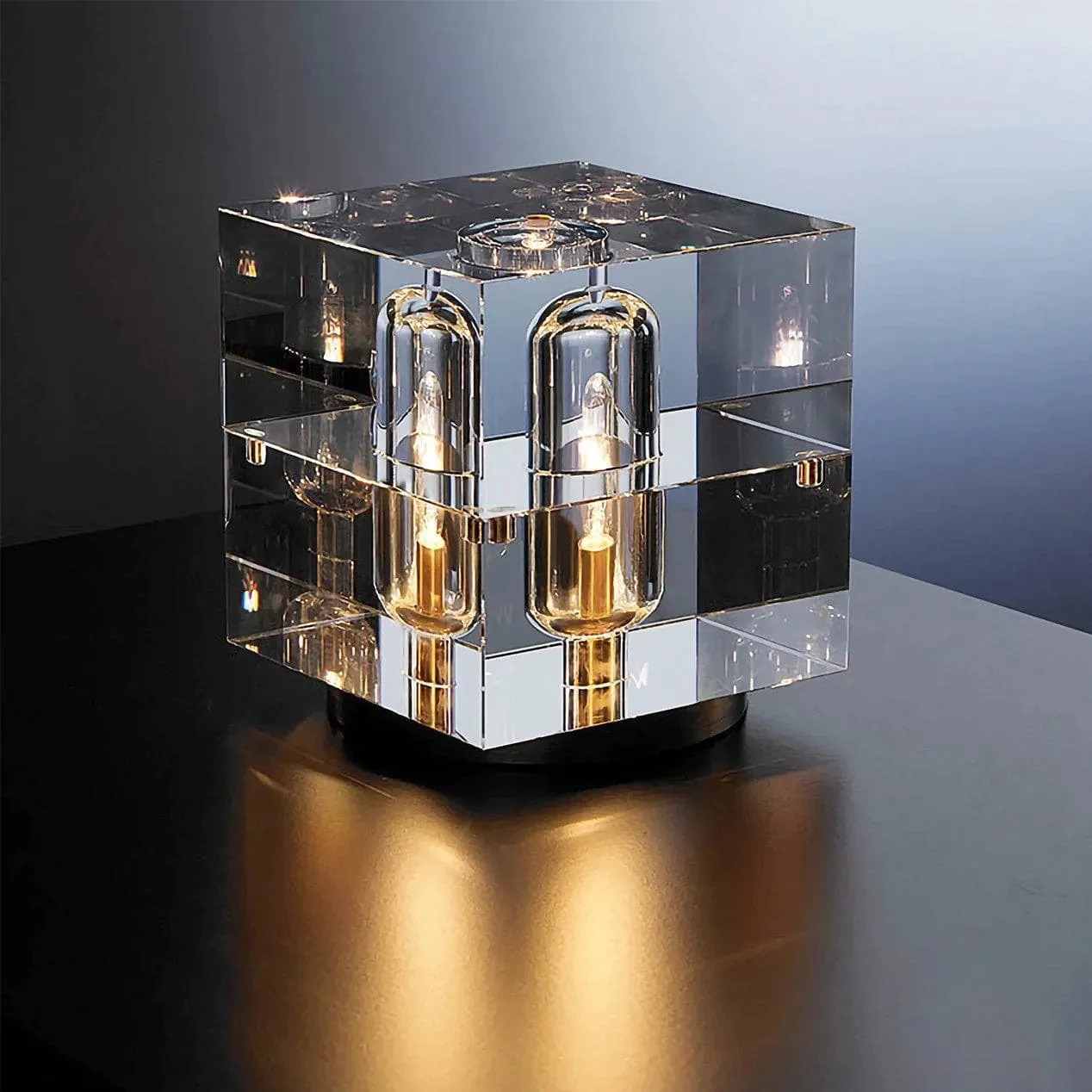 Crystal Cube Table Lamp