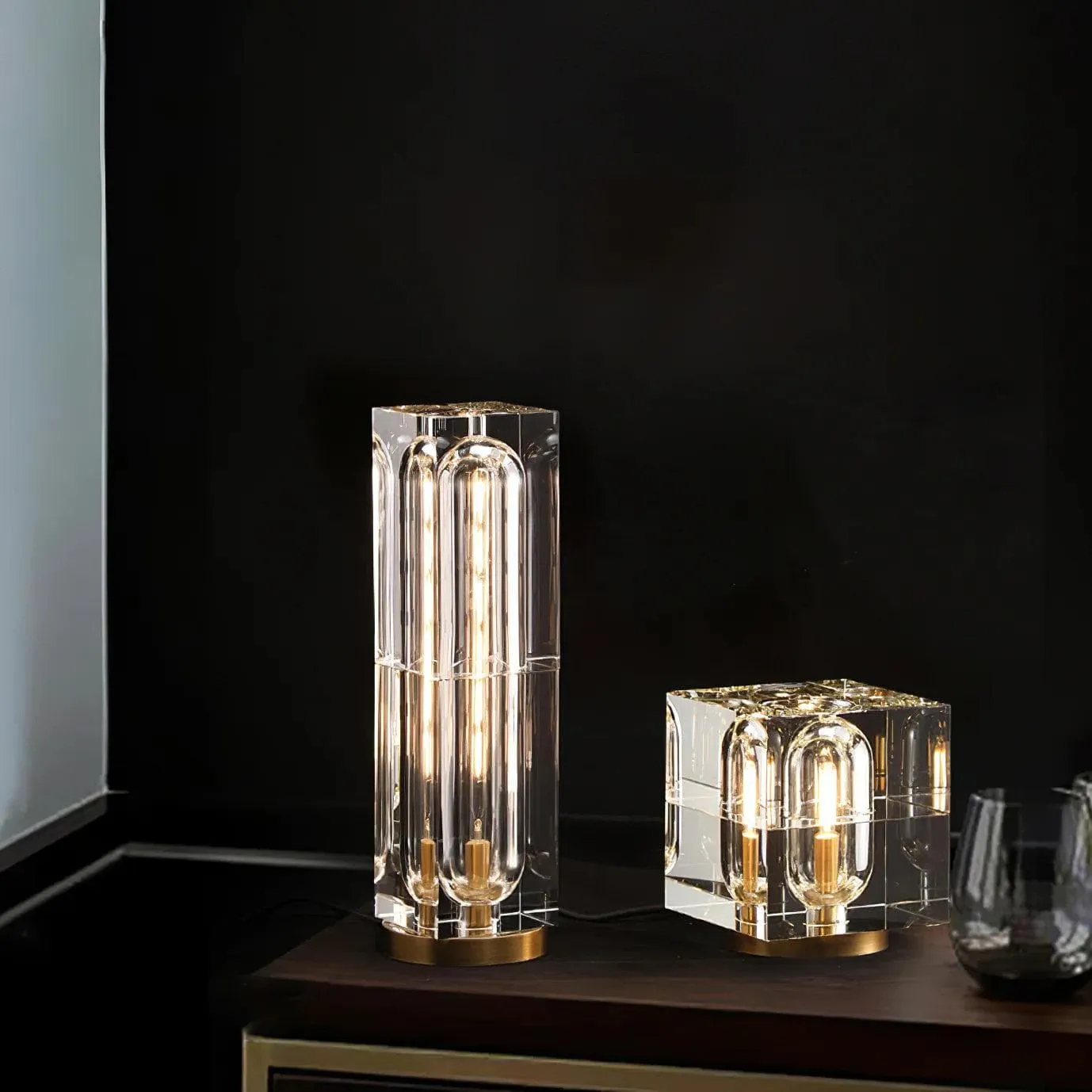 Crystal Cube Table Lamp