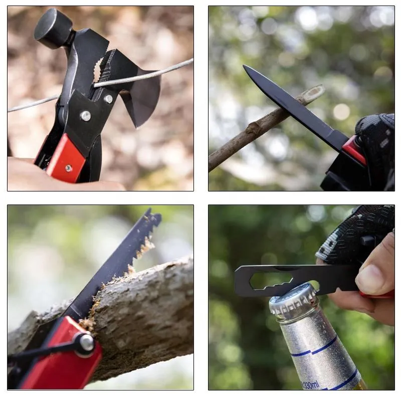 Customized Portable Tactical Outdoor Camping Hunting Multifunction Axe Hammer Pliers Survival Multitool