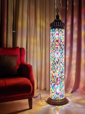 Cylinder Mosaic Turkish Floor Lamp Long Standing Lights