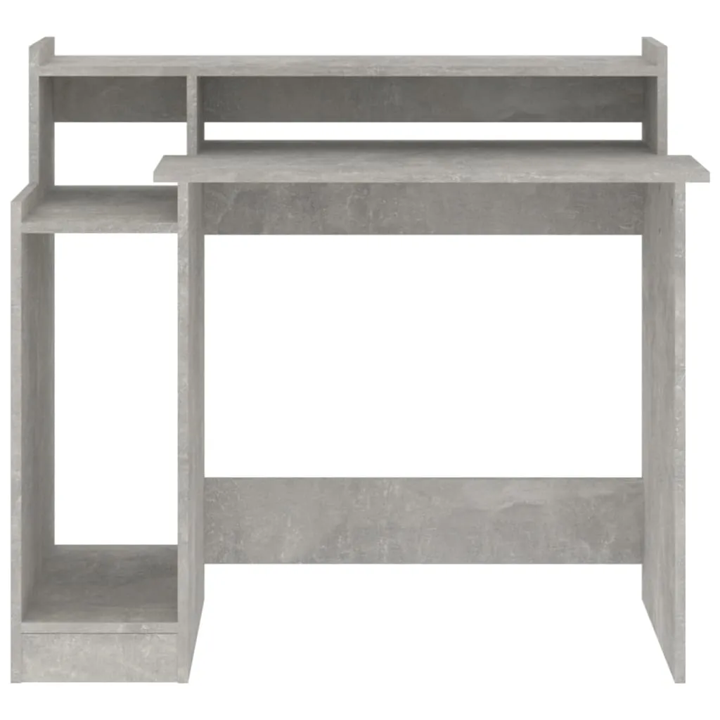 Desk with LED Lights Concrete grey 97x45x90 cm Engineered Wood