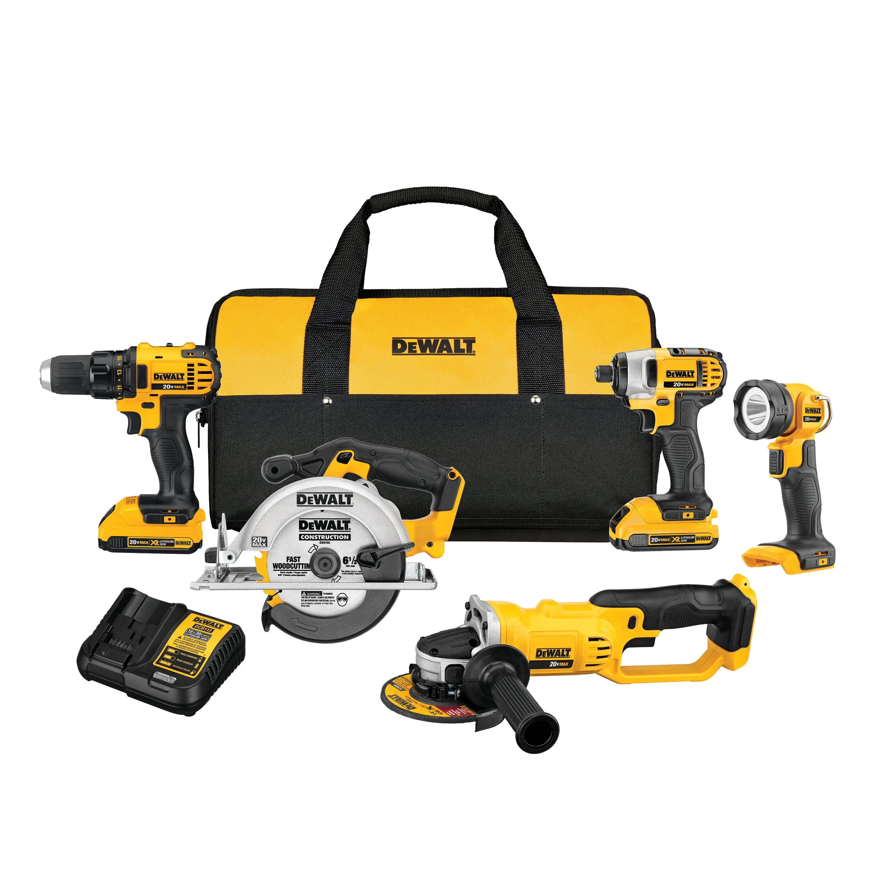 DeWalt DCK521D2 20V MAX Compact 5-Tool Combo Kit