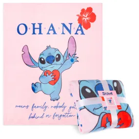 Disney Stitch Fleece Blanket Super Soft Blanket - Pink Stitch