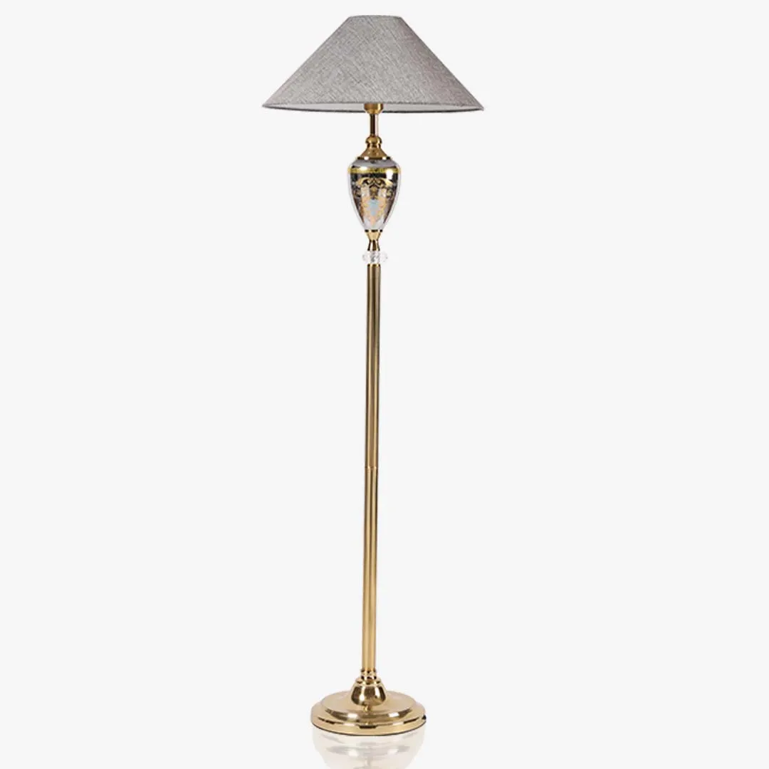 Drab Floor Lamp With Metallic Body