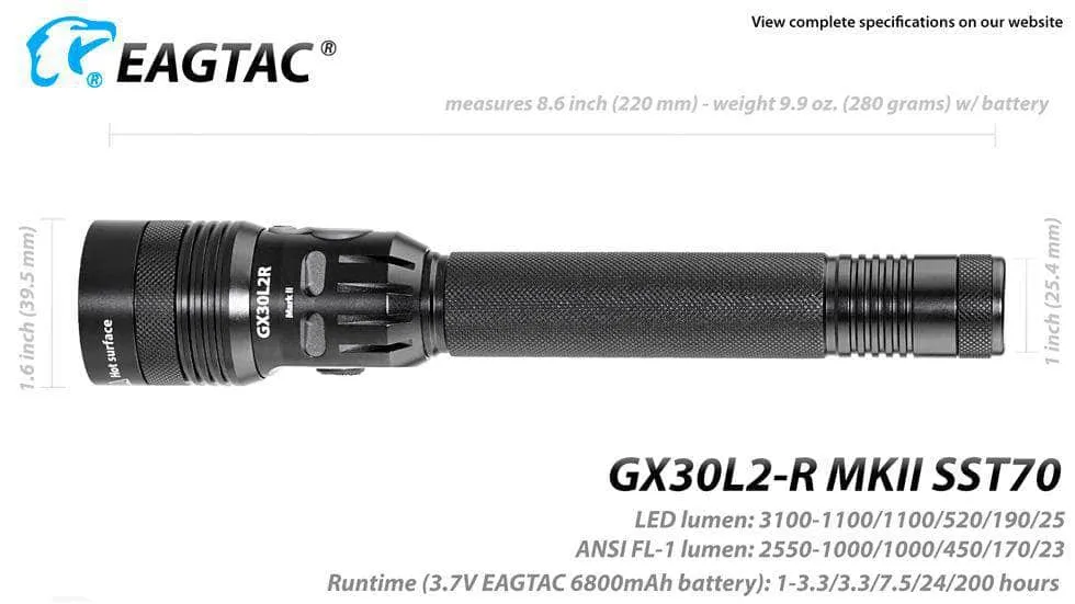 Eagletac GX30L2-R MKII SST70 Flashlight