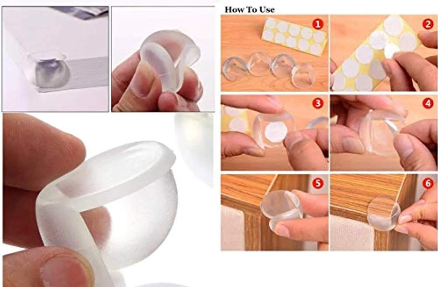 Electomania Table Corner Edge Protection Cover Baby Safety Silica Gel Protector 10 in 1 Set (Transparent)