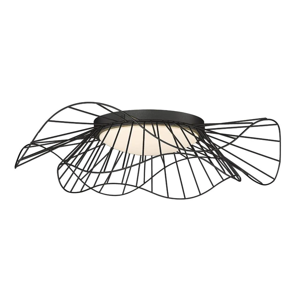 Elena 24 in. LED Flush Mount Light Black Finish