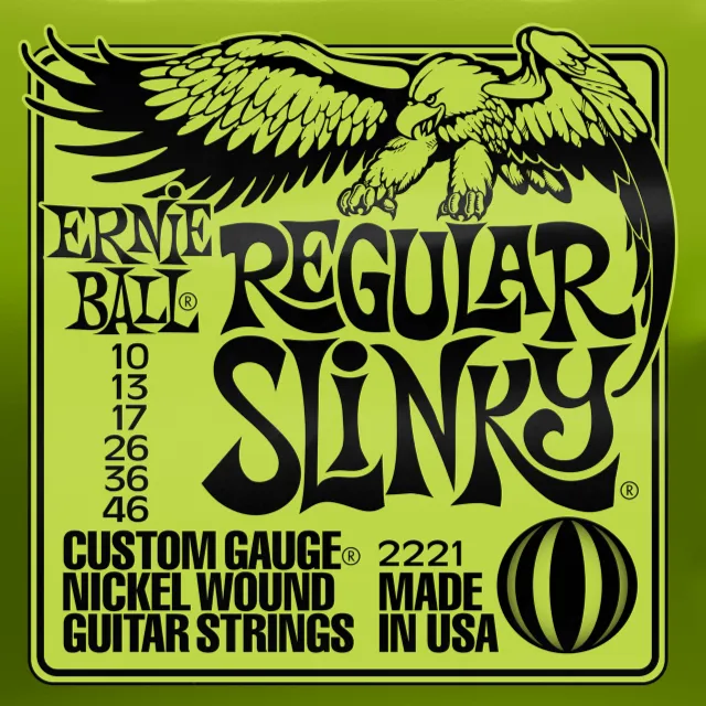 Ernie Ball 2221 Regular Slinky Nickel Wound Electic Guitar Strings 10-46 Gauge