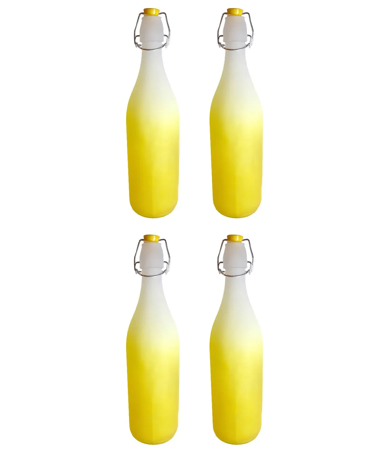 Favola Designer Shaded Color Design Italian Glass Freeze Water Bottle (Set of 4)