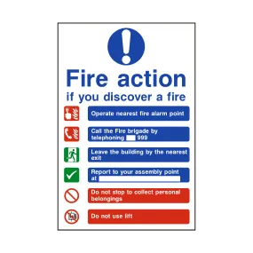 Fire Action Lift & Telephone Sticker