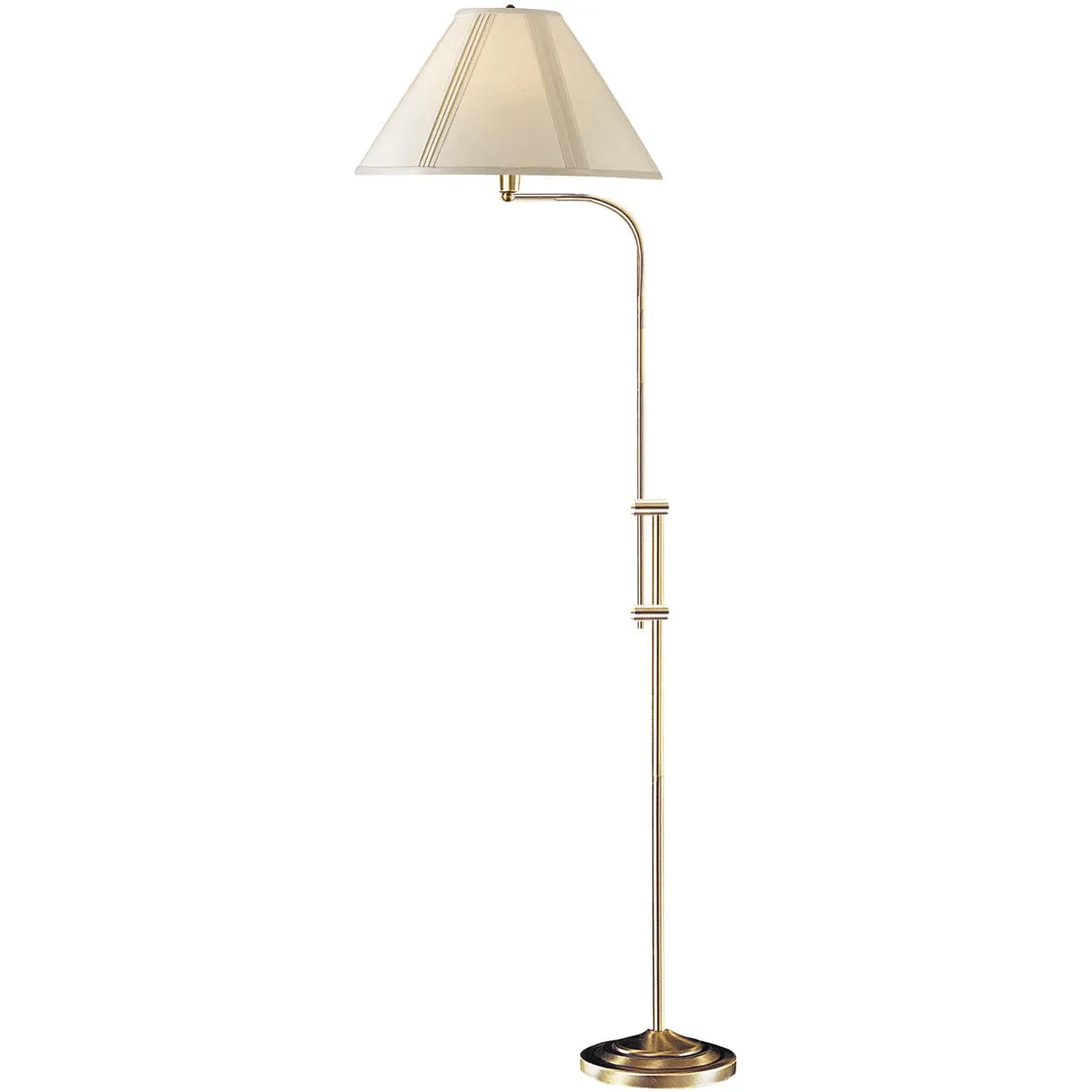 Floor 1-Light Floor Lamp in Antique Brass