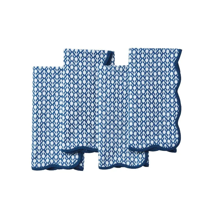 Floral Napkins Indigo - Set of 4