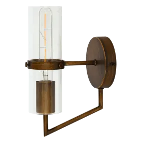 Florence 1 Light Brown/Gold Wall Light with Clear Glass