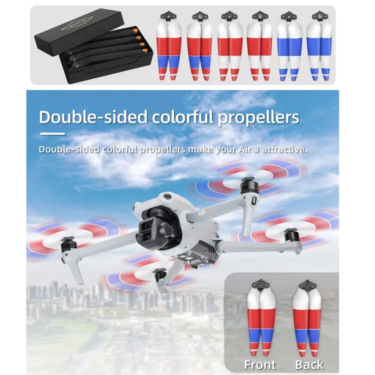 For DJI Air 3 Sunnylife 8747F Low Noise Quick-release Propellers, Style:1 Pair Orange Tip