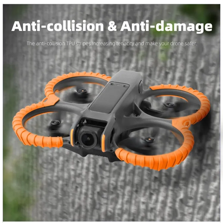 For DJI Avata 2 Sunnylife Drone Anti-Collision Protective Cover Propeller Ring Stripes(Orange)