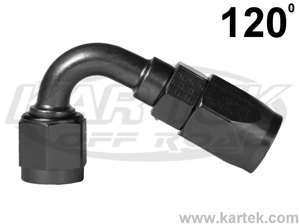 Fragola AN -8 Black Anodized Aluminum Series 3000 Cutter Style 120 Degree Bent Tube Hose Ends