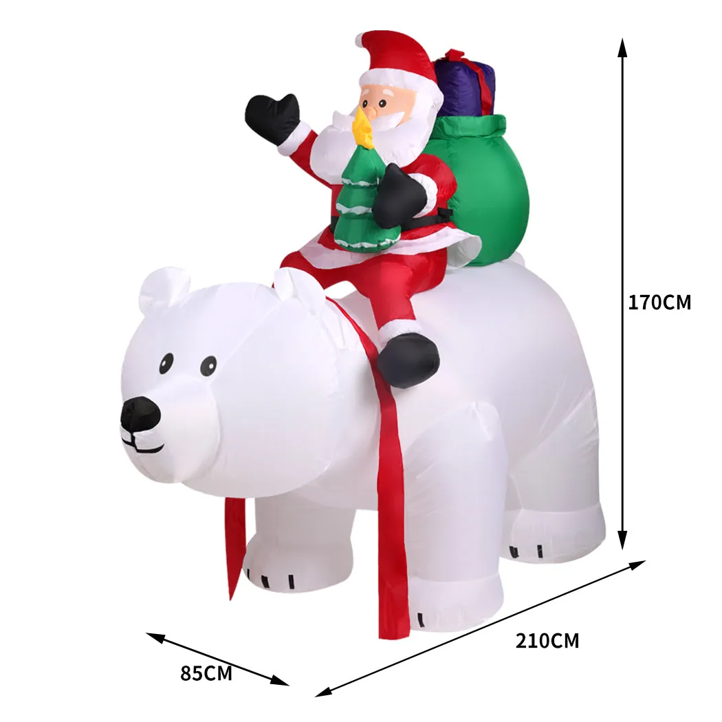 Frenzy Santa Christmas Inflatable Outdoor Xmas Decorations - 1.7M