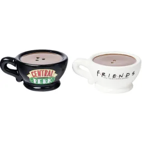 Friends Black and White Central Perk Ceramic Salt & Pepper Shakers