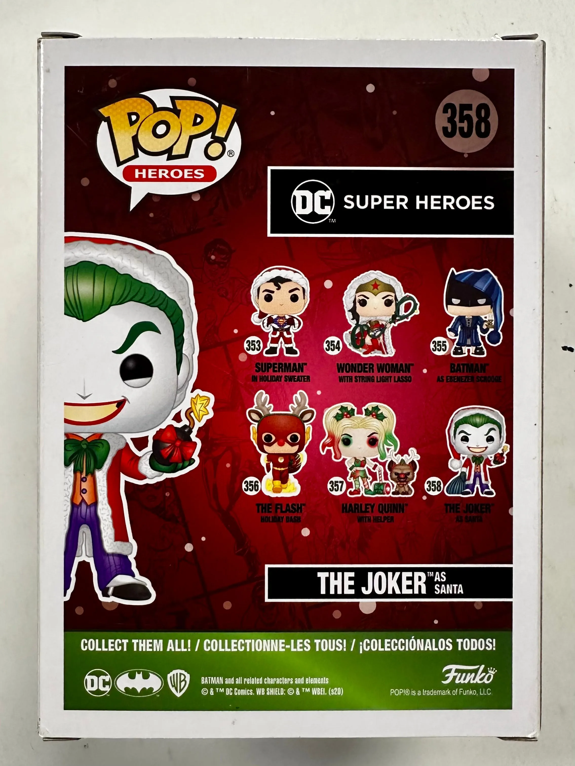 Funko Pop! Heroes The Joker As Santa #358 DC Super Heroes 2020 Holiday Christmas