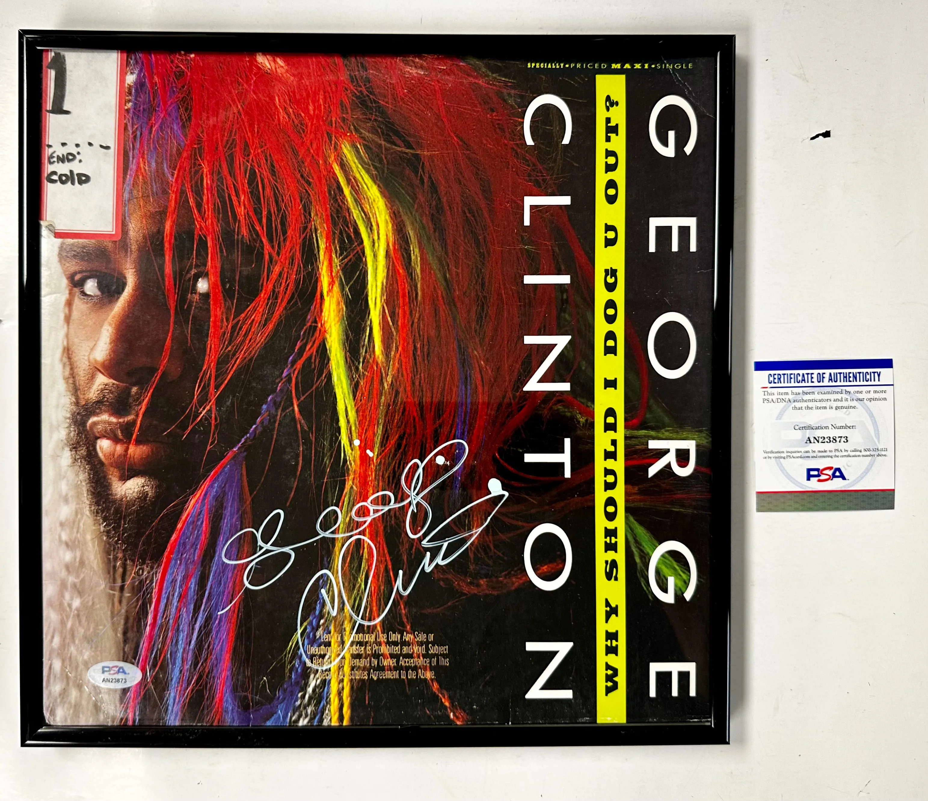 George Clinton Signed & Framed Why Should I Dog U Out? Vinyl With PSA/DNA COA