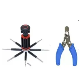 Hand Tool Combo - Wire Cutter cum Stripper & 8 In1 Screwdriver Kit Inbuilt Led Light