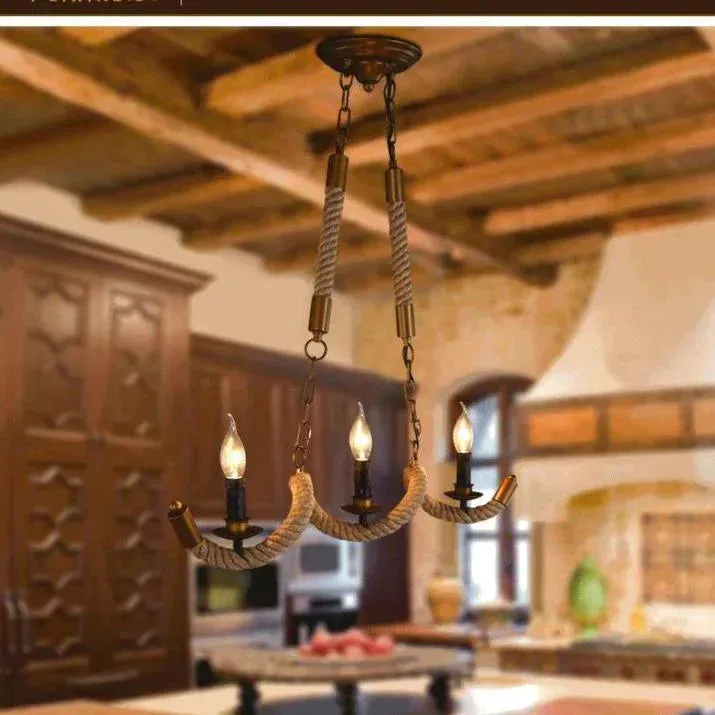 Handmade Vintage Pendant Lights Loft Rope Pendants Lamps Industrial Retro Edison Lamp Lustres De Teto Suspension For Kitchen