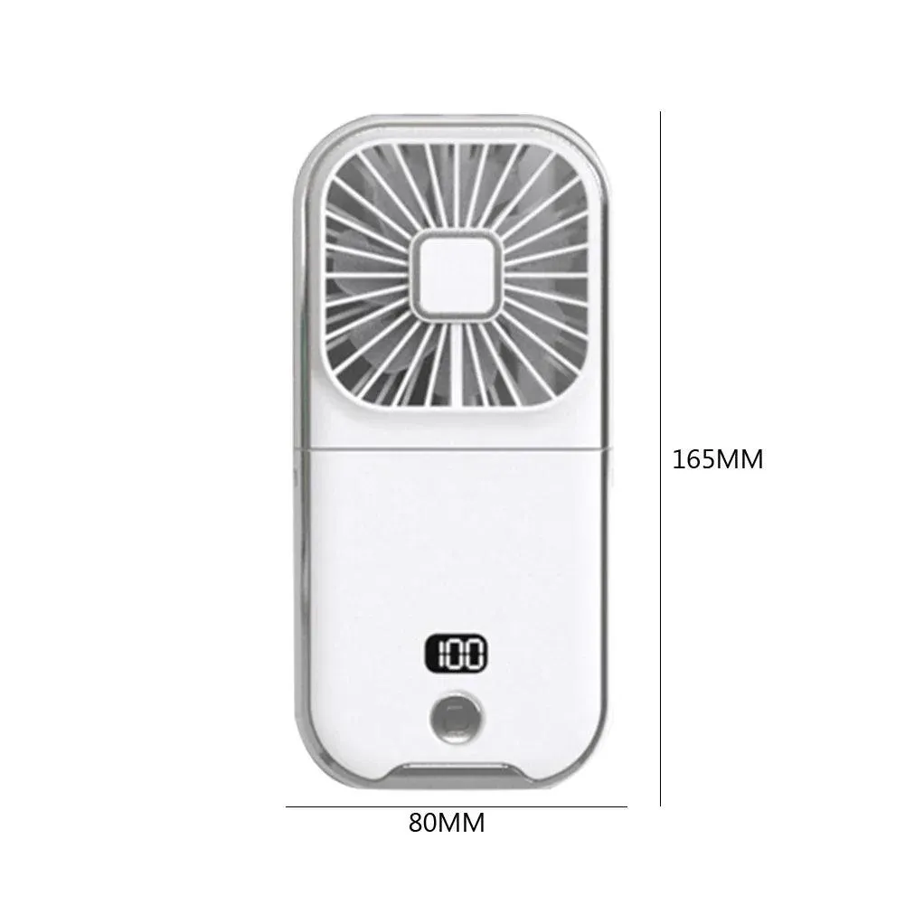 Hanging Neck Fans Mini Portable Folding Desktop Fan 3000mAh USB Power Bank Portable Handheld Outdoor Quiet Multi Function Fan