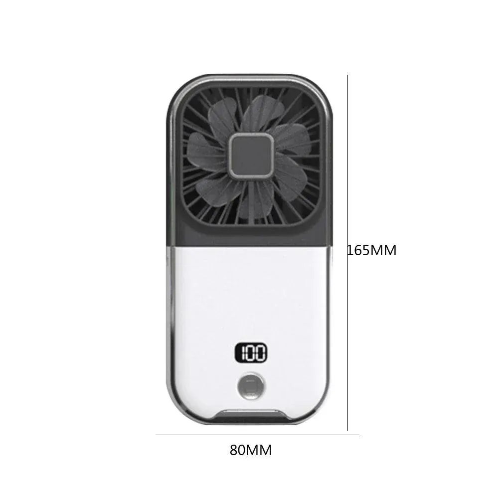 Hanging Neck Fans Mini Portable Folding Desktop Fan 3000mAh USB Power Bank Portable Handheld Outdoor Quiet Multi Function Fan