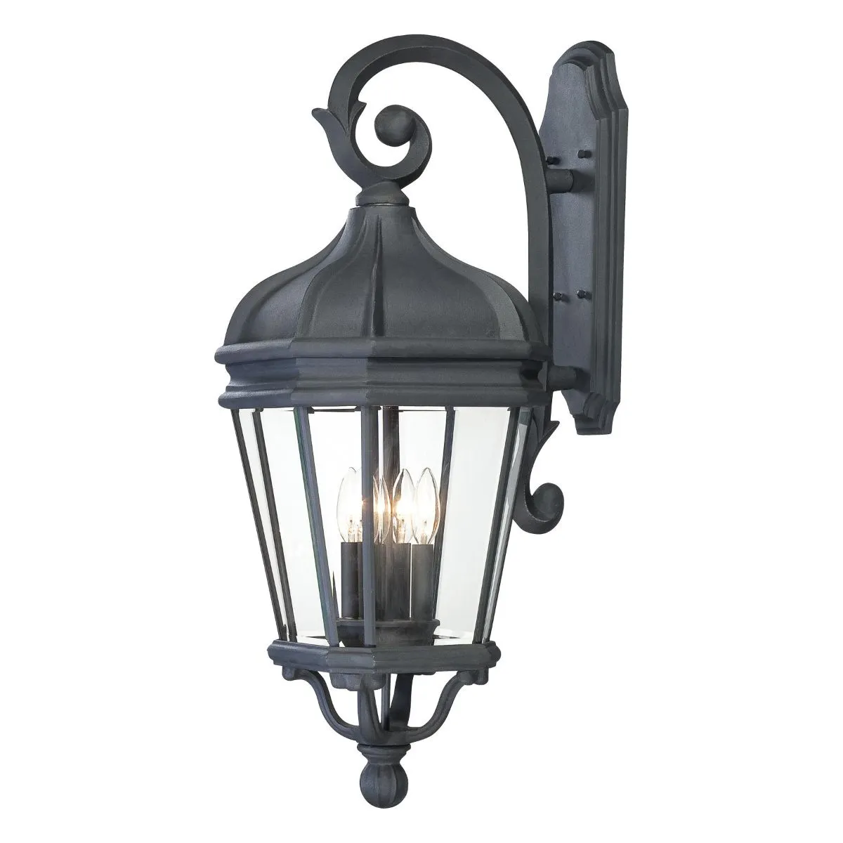 Harrison 29 in. 4 Lights Outdoor Wall Lantern Black Finish