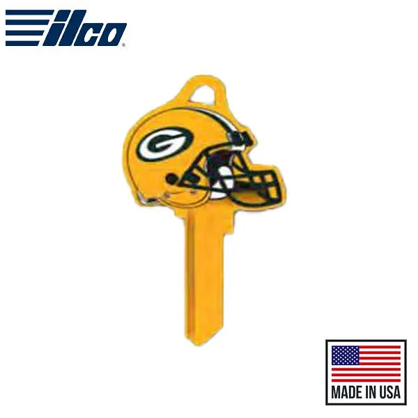 Ilco - NFL TeamKeys - Helmet Edition - Key Blank - Green Bay Packers - KW1 (5 Pack)