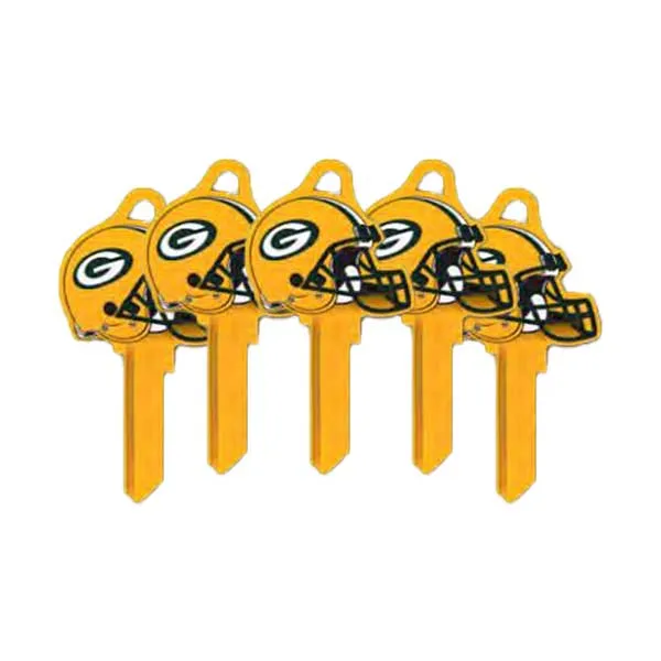 Ilco - NFL TeamKeys - Helmet Edition - Key Blank - Green Bay Packers - KW1 (5 Pack)