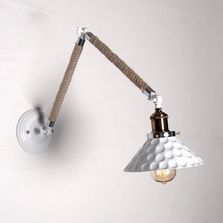 Industrial Vintage White Barn Foldable 1-Light Wall Sconce Lamp