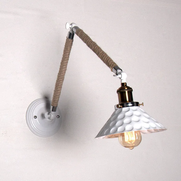 Industrial Vintage White Barn Foldable 1-Light Wall Sconce Lamp