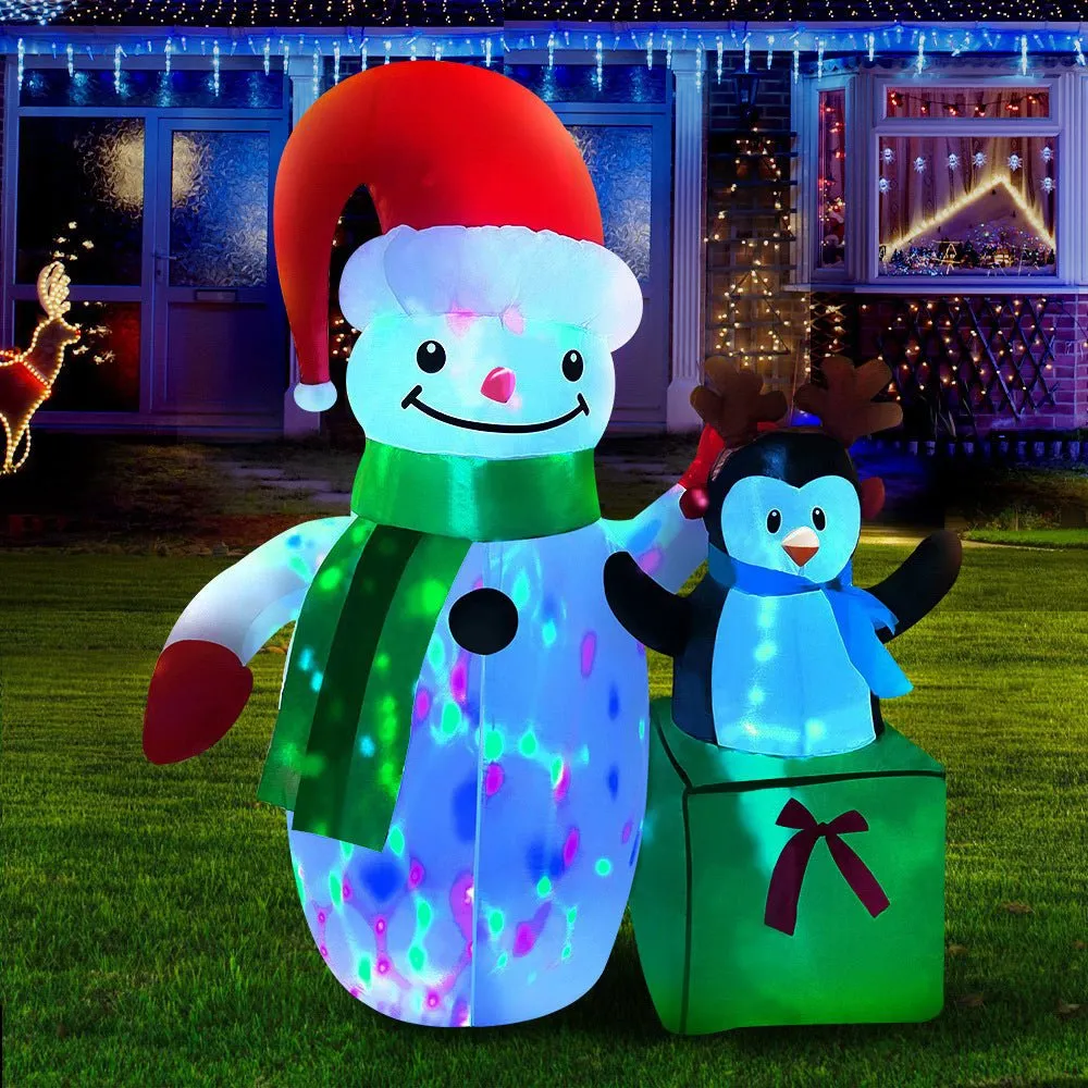 Inflatable Christmas 2.4M Snowman LED Lights Outdoor Decorations