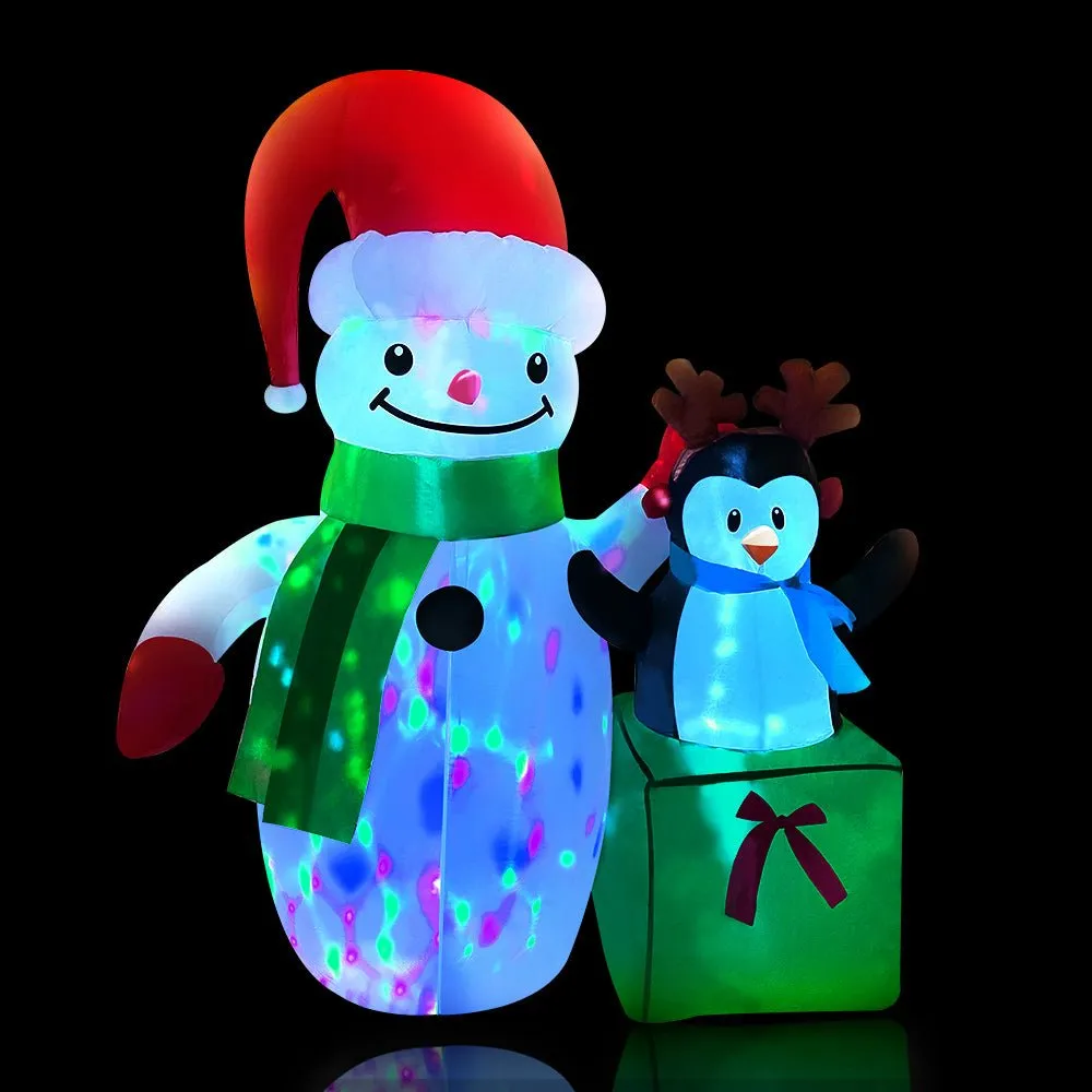 Inflatable Christmas 2.4M Snowman LED Lights Outdoor Decorations