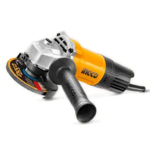 INGCO Angle Grinder, 100mm | 750W | 12000 RPM Power Grinder, Electric Metal Grinder with 1pcs Auxiliary Handle AG750282