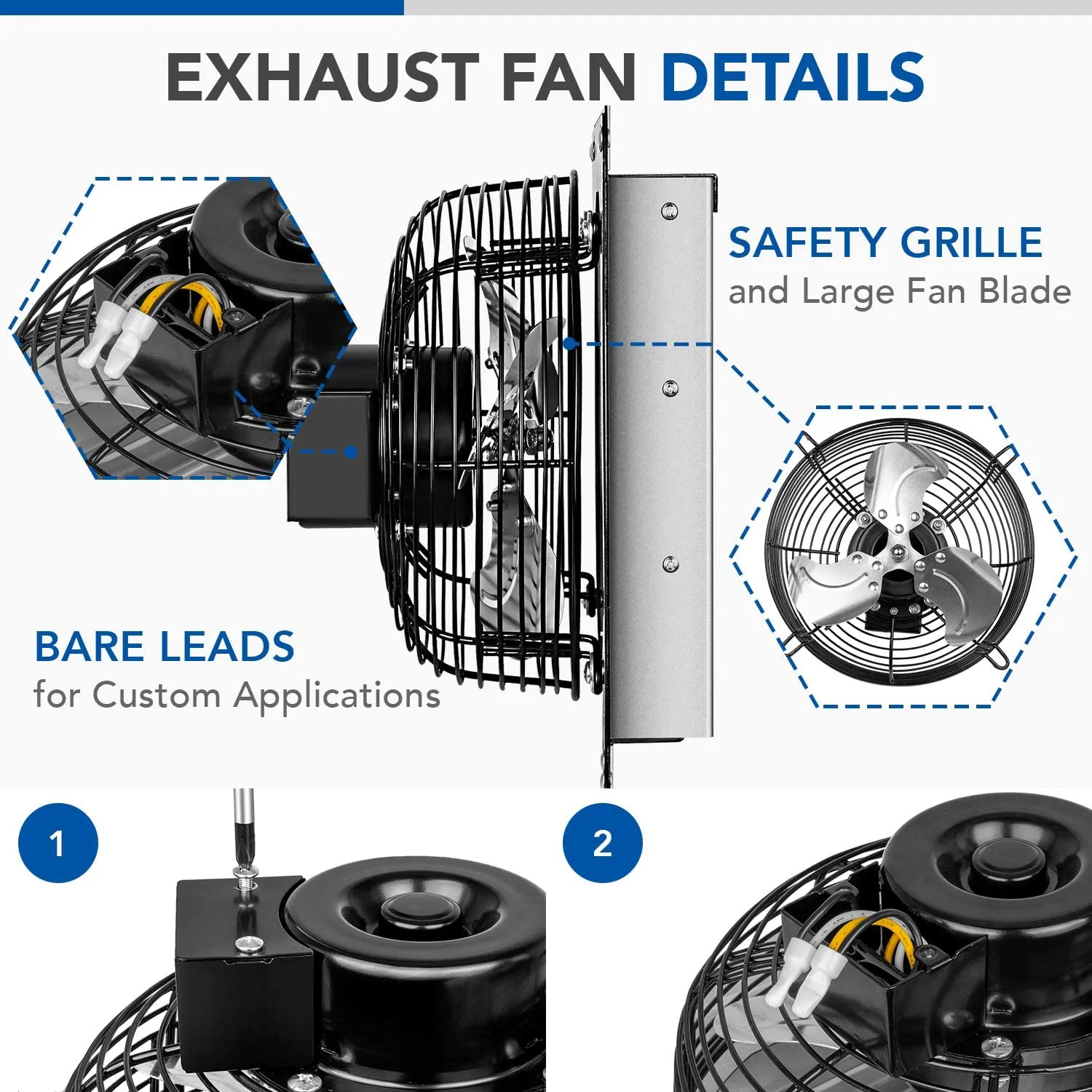 iPower 7 Inch Shutter Exhaust Fan Aluminum,High Speed, 1680 RPM, 760 CFM