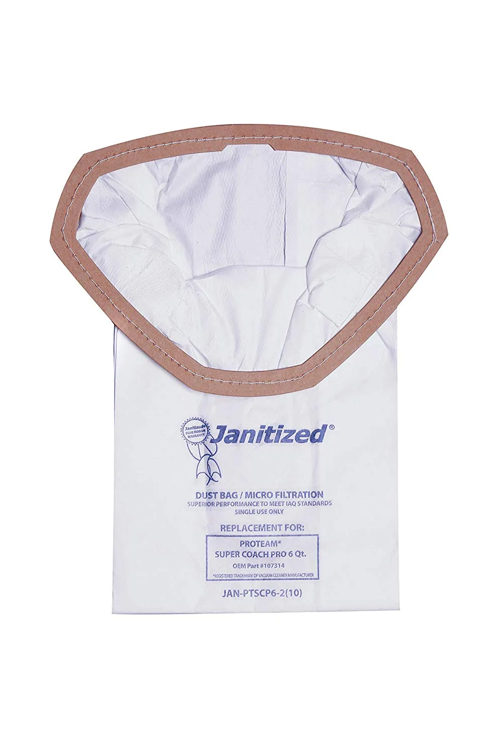 Janitized JAN-PTSCP6-2(10) Premium Replacement Commercial Vacuum Bag for ProTeam Super Coach Pro 6, GoFree Pro & ProVac FS 6 Qt. Vacuums(10-10 packs)