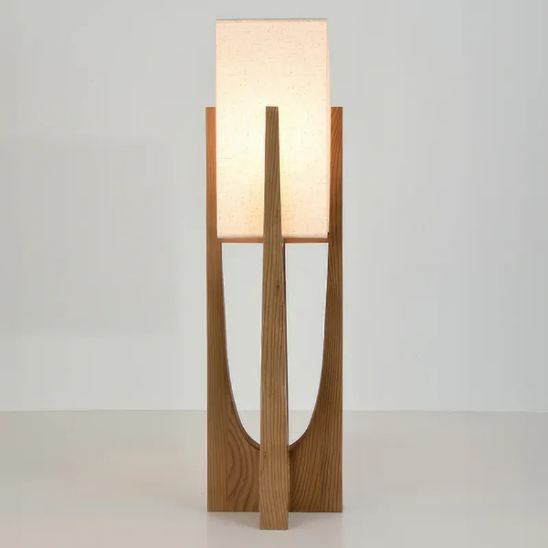 Japanese Style Walnut Floor Lamp