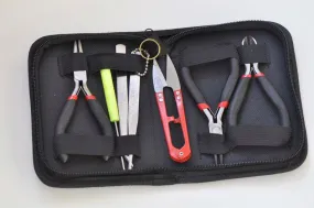 Jewelry Making Starter Kit Pliers Awl With Black Case Set of 8 Pieces