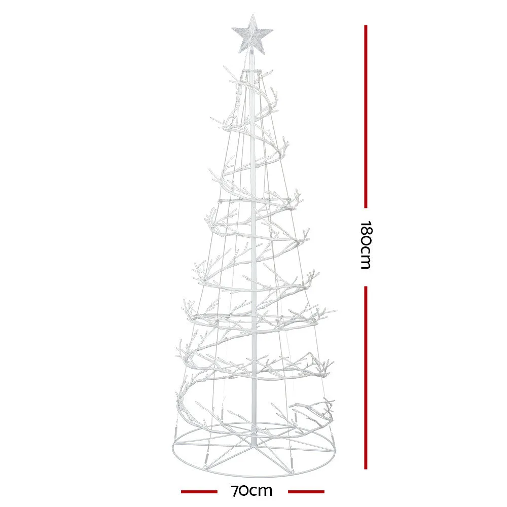 Jingle Jollys Christmas Tree 1.8M 320 LED Xmas Cold White Lights Optic Fibre