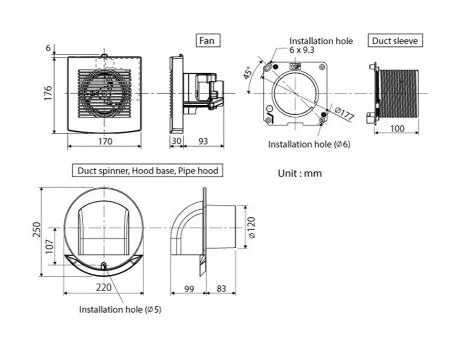 KDK 15EGKA Wall Mount Ventilating Fan