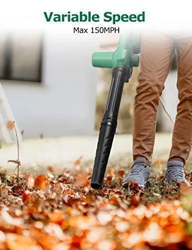 KIMO Cordless Leaf Blower, 2-in-1 Handheld Vacuum/Sweeper, 150 MPH, Variable Speed, w/2.0 Ah Li-ion Battery & Charger, for Blowing Leaf/Snow, Dusting